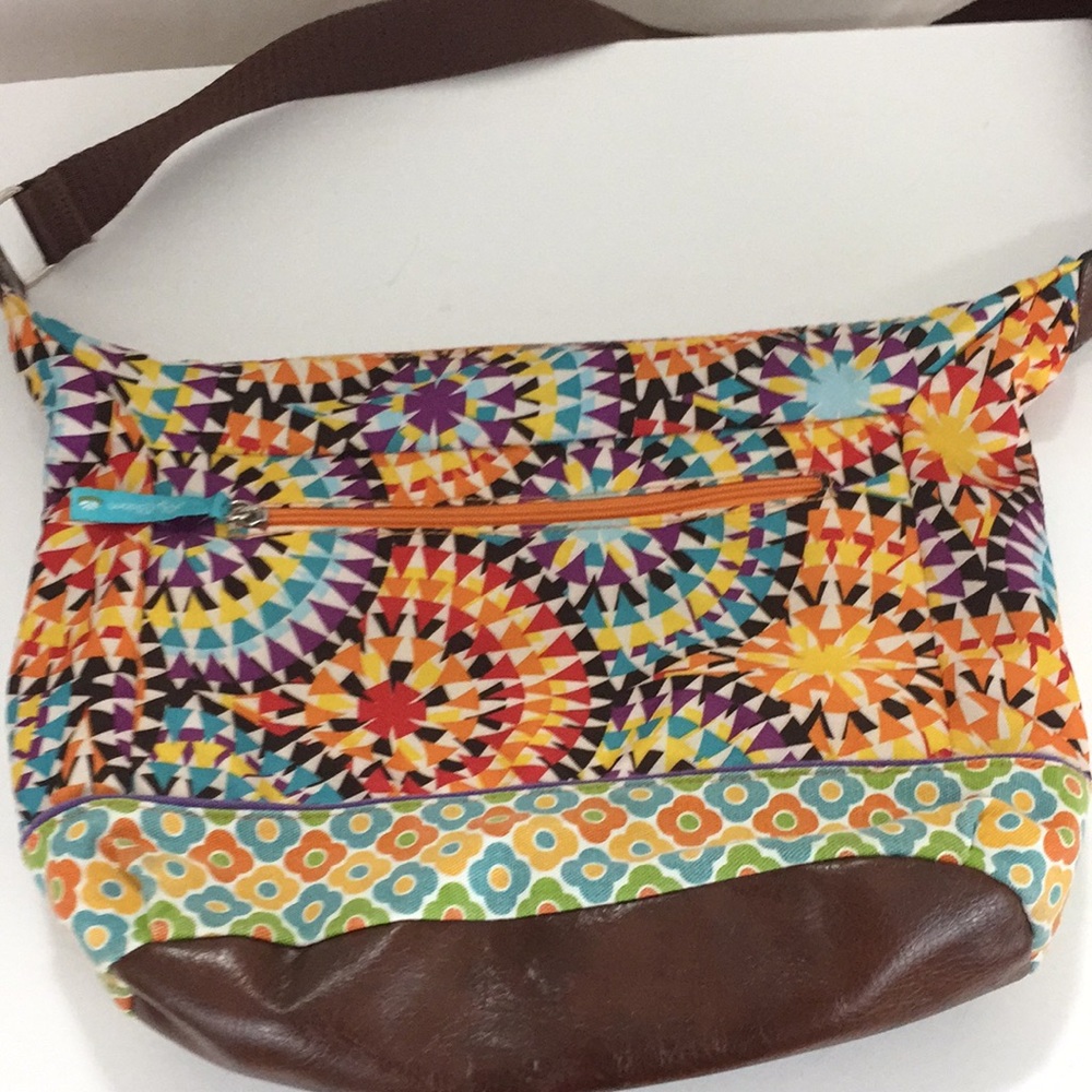 Lily Bloom Fall Color Geometric Print Purse Handbag Shoulder Bag